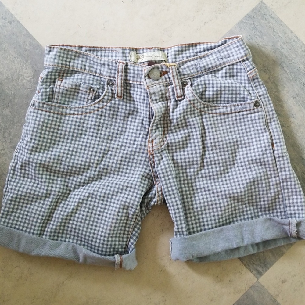 M2f gingham denim shorts